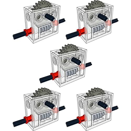 SEEMEY 5 Sets of Technical Parts Complete Gearbox Assembly Trans-Clear Wormbox Gear Motor Reducer Block Mindstorms Robotics ev3 NXT MOC Transparent Robotics Power Function Compatible with Part 6588