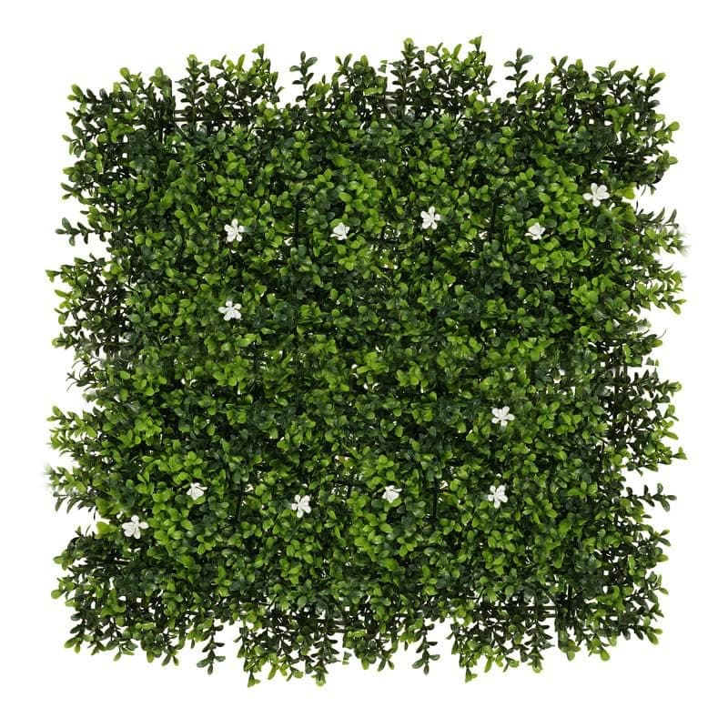 BeautifulWalls Artificial Wall Grass (1 Pc) for Home Decoration Grass Mat for Wall, Vertical Garden Artificial Plants (Green and White Design, 50cm X 50cm X 5cm, Pack of 1)