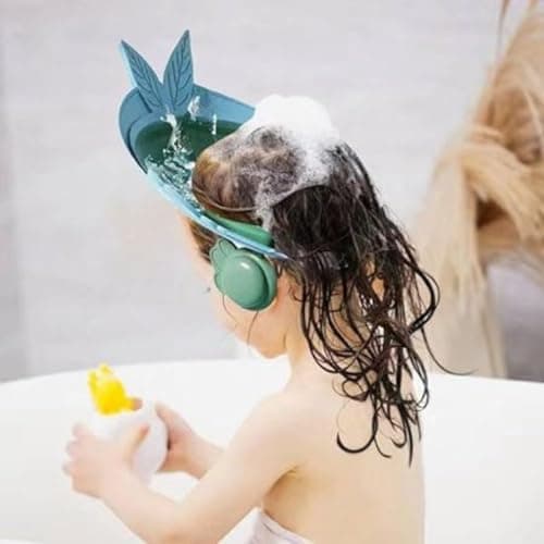 FreshDcart FDCA673 Adjustable Safe Soft Bathing Baby Shower Cap Baby Wash Hair Cap with Eye Ear Protector Hat For Toddler, Baby, Kids, Children (Multicolor,Pack of 1)