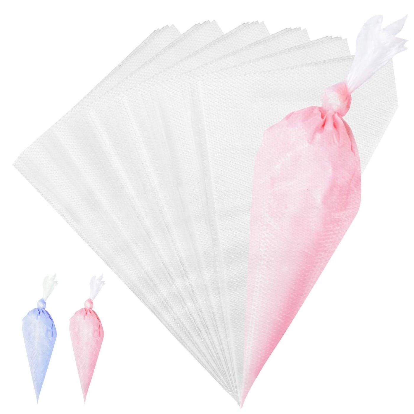 VolksRose 100Pcs Disposable Piping Bags 24 inch Anti Burst and NonSlip Pastry Bags Thicken Cake Decorating Bags Icing Piping Bags for Cake Cupcakes Cookies Frosting White