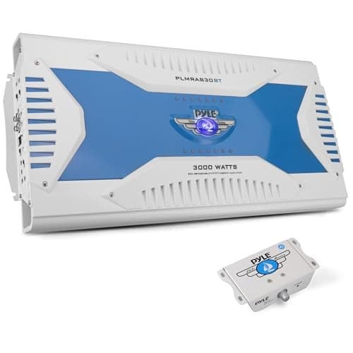Pyle Hydra Marine Amplifier - Upgraded Elite Series 3000 Watt 8 Channel Bridgeable Amp Tri-Mode Configurable, Waterproof, MOSFET Power Supply, GAIN Level Controls and RCA Stereo Input - PLMRA830BT