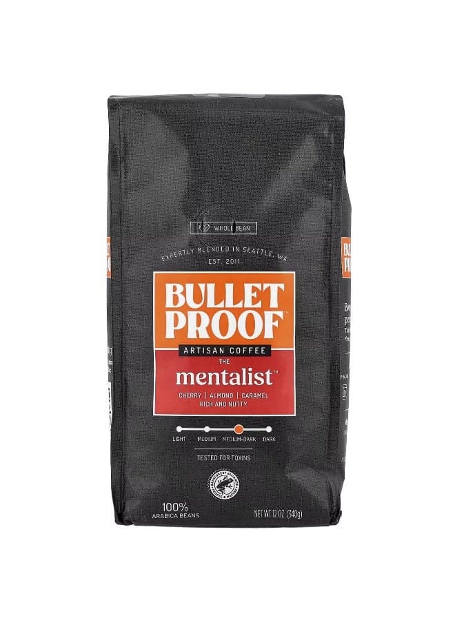 BulletProof, Artisan Coffee, The Mentalist™, Whole Bean, Medium-Dark Roast, 12 oz (340 g)