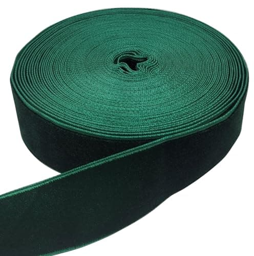 10 Yards Velvet Ribbon Spool Dark Green 1