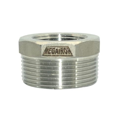 Megairon 1-1/2" Male NPT to 1" Female NPT Female Reducing/Reducer Bushing Pipe Fitting,Adapter,Stainless Steel SS 304 Hex Bushing