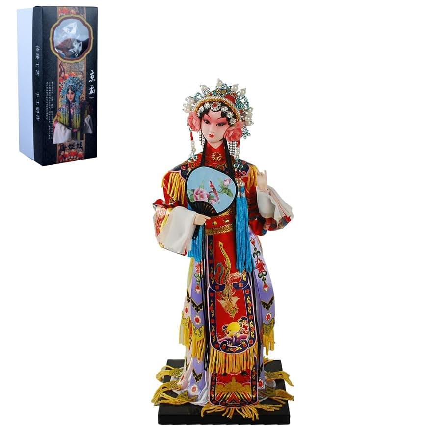 NW 12 Inch Chinese Traditional Handicraft Silk Figurine Collectible Chinese Ancient Character Ornaments for Home Decoration 1801