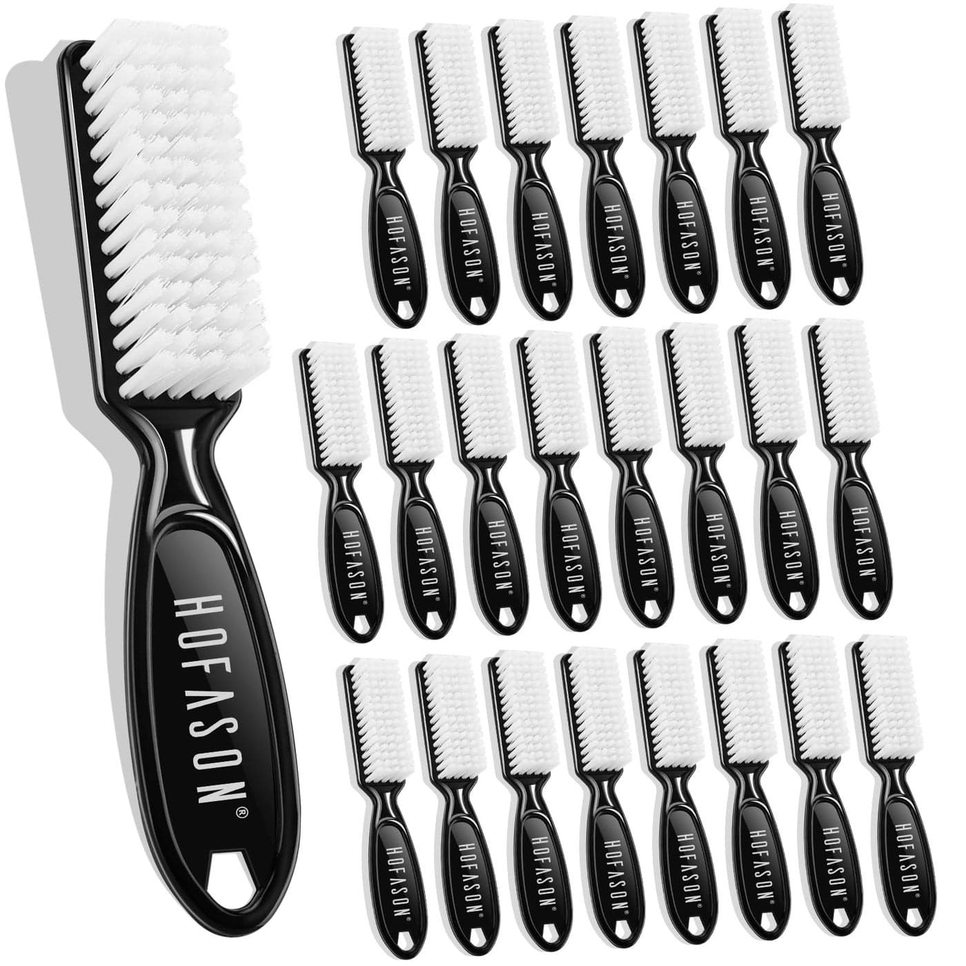 24 Pcs Handle Grip Nail Brush HOFASON Hand Fingernail Cleaner Brush Manicure Tools Scrub Cleaning Brushes Kit for Toes and Nails Women Men Black
