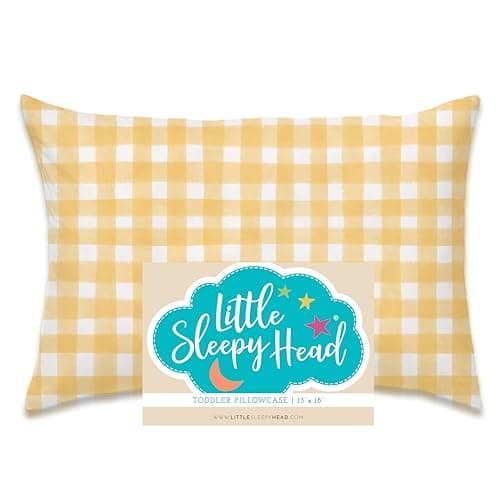 Little Sleepy Head Toddler Pillowcase 100 Cotton Hypoallergenic Pillow Case for Toddler Pillow Snug Fit Envelope Pillowcase 13x18 Pillowcase Pilllow Sold Separately Gingham Yellow