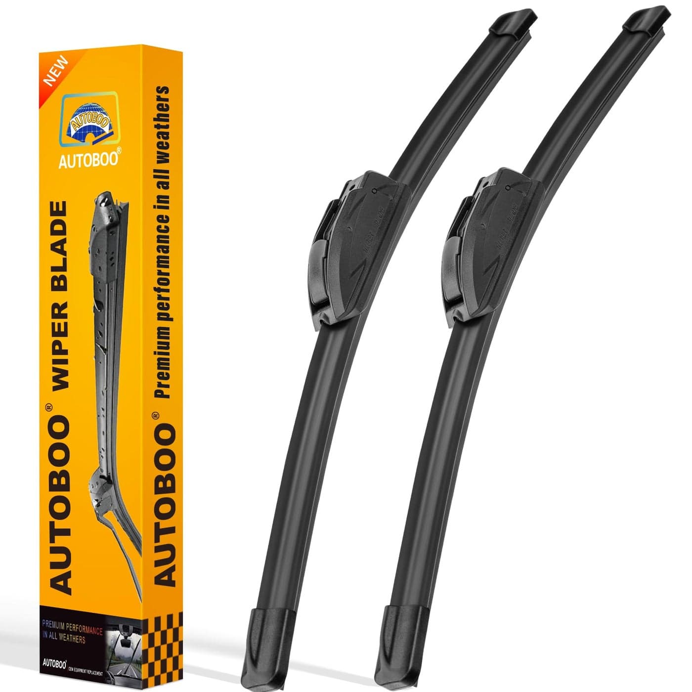 AUTOBOO 26 and 19 Windshield Wipers Blades Pack Of 2OEM Quality Premium AllSeasons Wiper bladesStable and Quiet Armor wiper blades