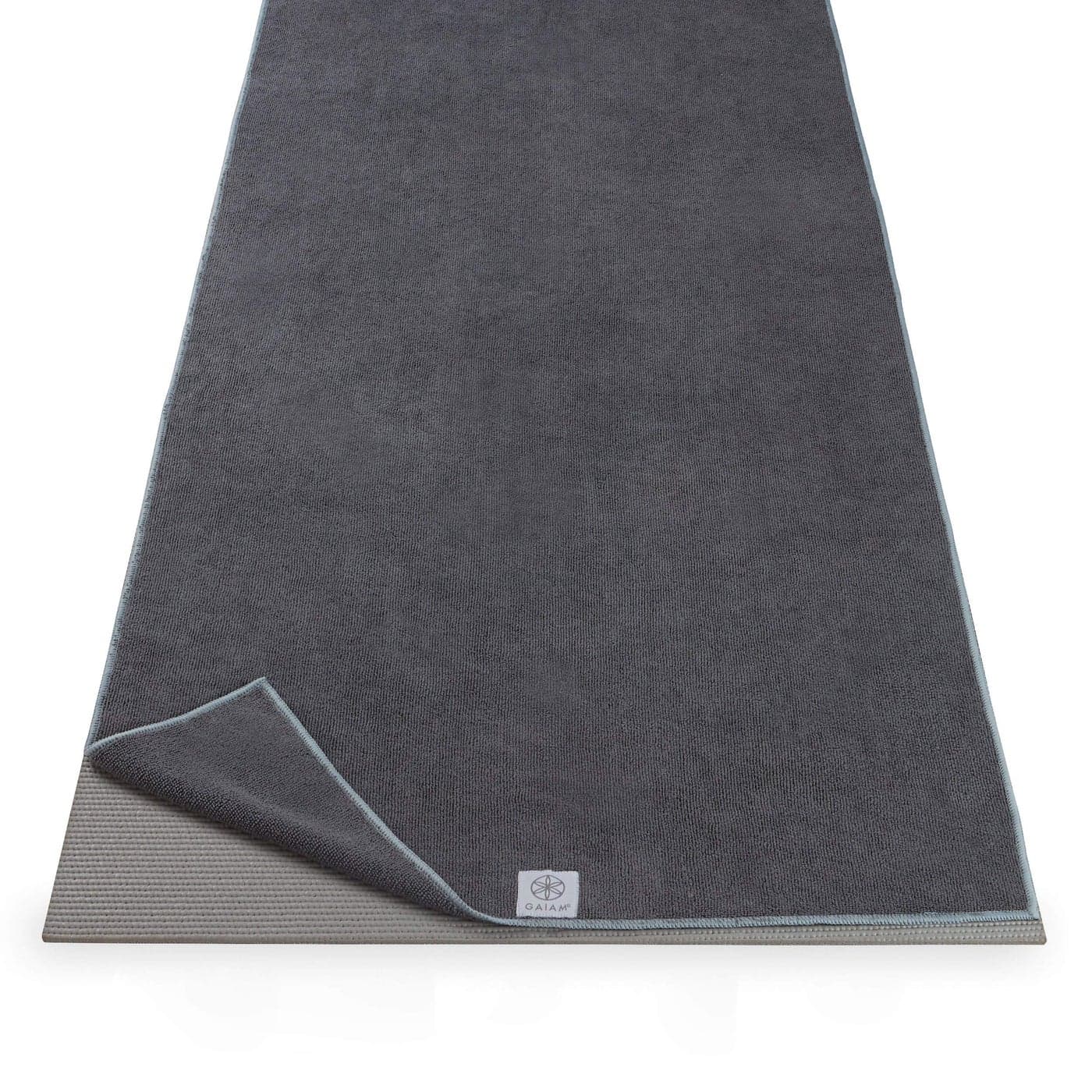 Gaiam Yoga Mat Towel Microfiber MatSized Yoga Towel for Hot Yoga 68 L x 24 W Folkstone Grey