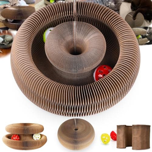 Magic Organ Cat Scratcher Board with 2 Bell Ball Cat Ball Adventure The Ultimate Interactive Mental Physical Exercise for Indoor Cats Toy