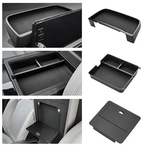 Autorder 3PCS Center Console Organizer for 2023-2026 Honda Pilot Accessories Armrest Storage Box Secondary Insert Tray with Anti-Slip Mats(Console Organizer+Dash Organizer+Hidden Storage Box)