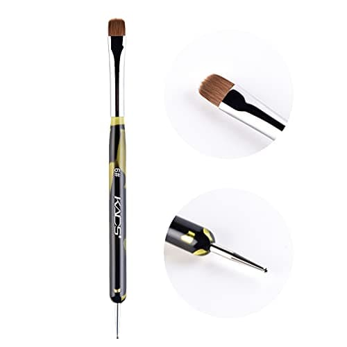 KADS Kolinsky Sable Brush 2 Way Acrylic Professional French Manicure Cleanup Brush Nail Art Brush Nail Dotting Pen Size 6