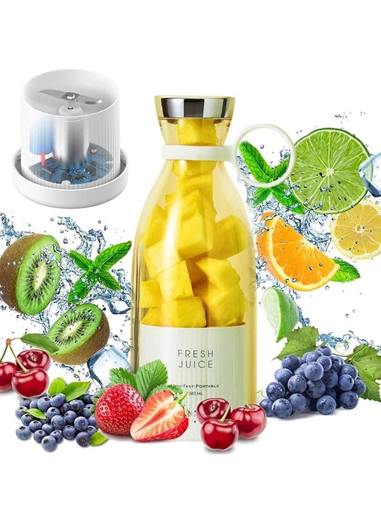 Electric Portable Blender Fresh Juice Blender Cup Blender Stronger and Faster Home 420 Ml Plastic Battery Charging AC Motor