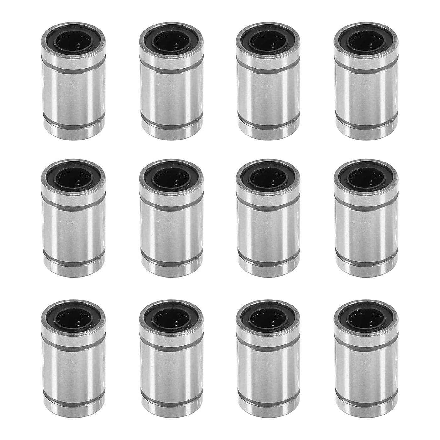 12PCS LM8UU Linear Ball Bearings 8mm Bore Dia Linear Motion Bushing with Double Side Rubber Seal Great for CNC Machine 3D Printer