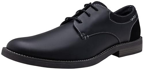 Jousen Mens Dress Shoes Plain Toe Business Casual Oxfords Black Dress Shoes for Men (AMY623 Black 9)