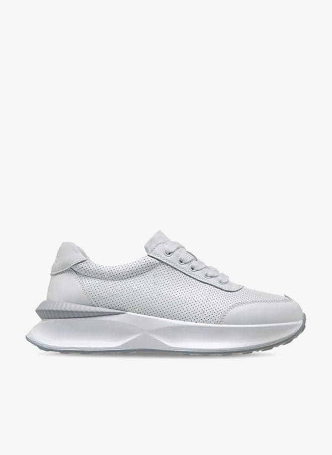Textured Lace-Up School Sneakers
