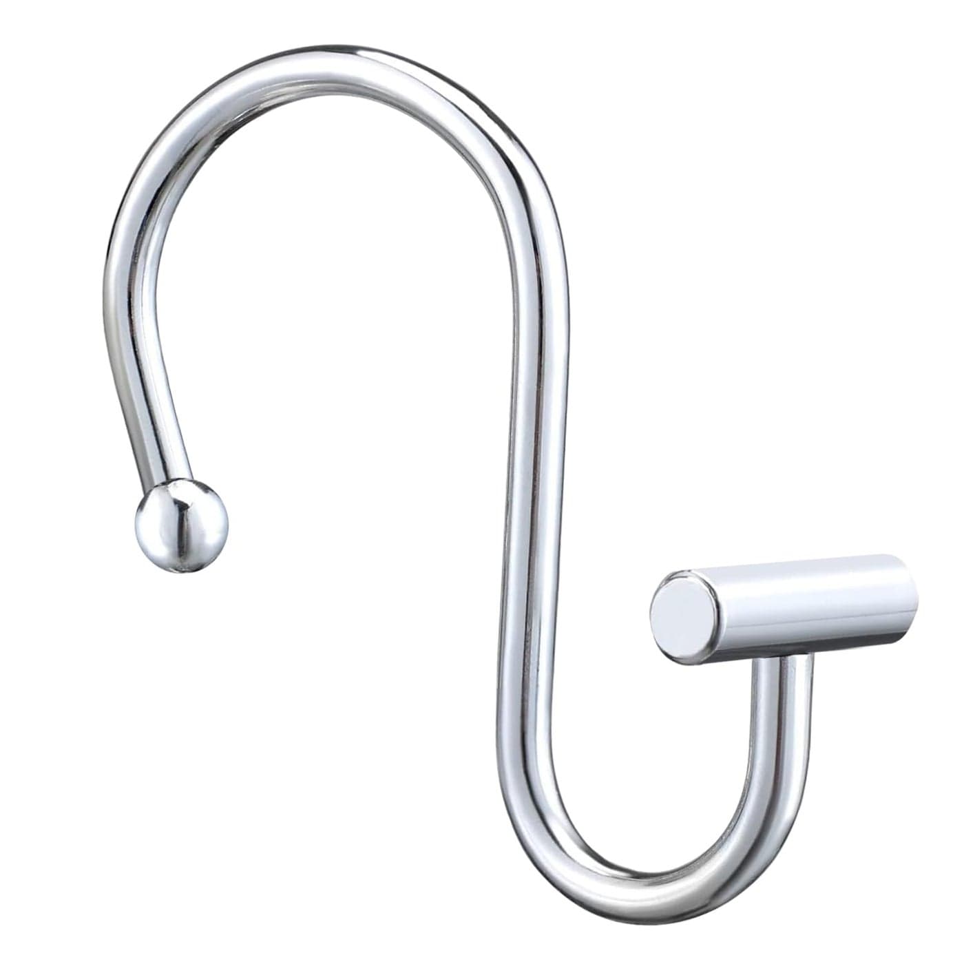 Gracelife Shower Curtain HooksSet of 12 Rust Resistant Metal Shower Curtain Rings for BathroomTBar Decorative Hooks Hangers for Shower Rod Chrome