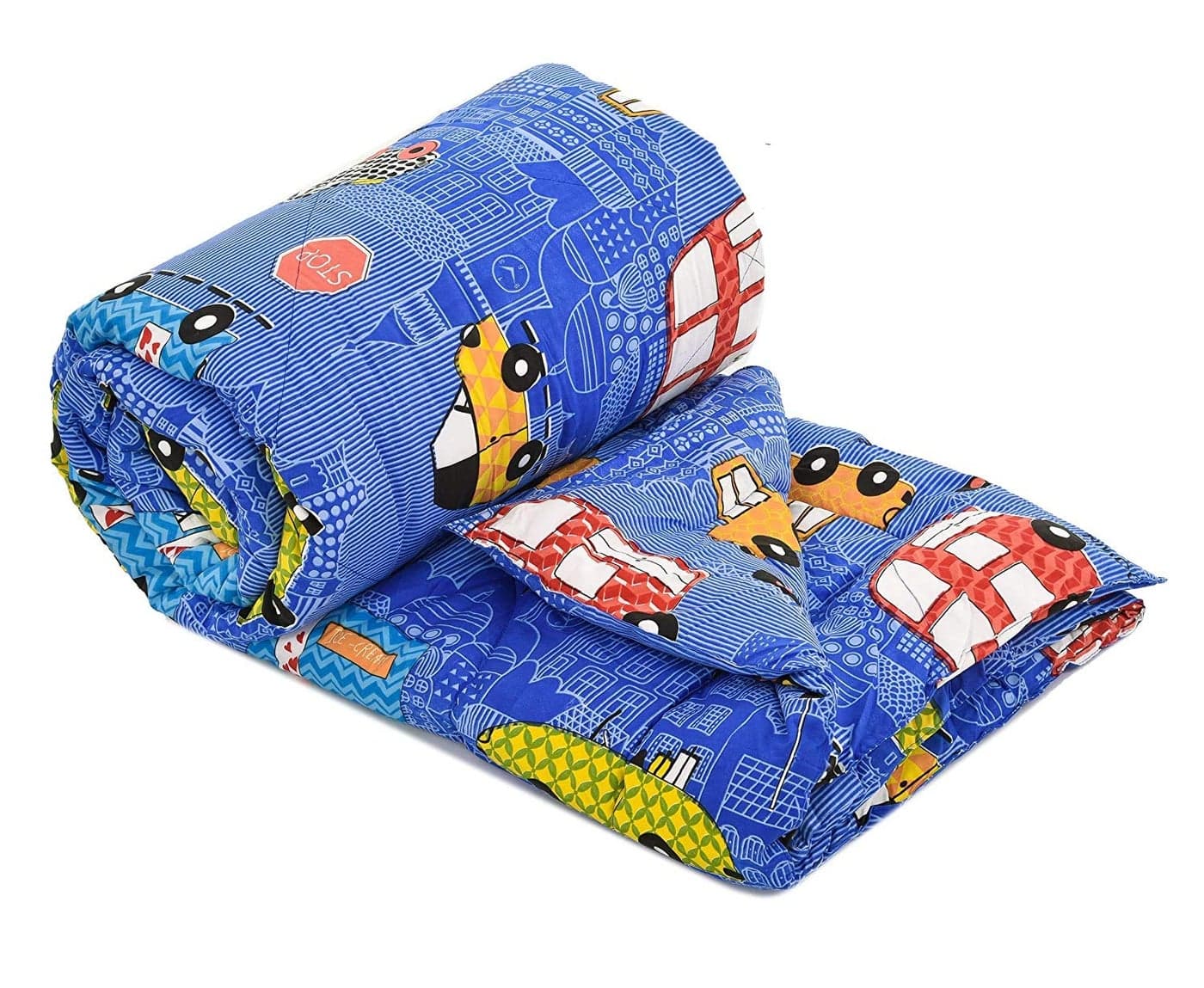 COZY FURNISH Reversible Kids Comforter Blanket Quilt | Super Soft, All-Season | 150 GSM | 0-8 Years | 60x45 Inches for Kids | Summer & Winter Blanket for Kid Boys & Girls