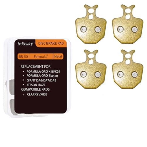 Inkesky Disc Brake Pads, Metal, Compatible with Jetson Haze Electric Bike, Formula ORO K18 /K24/Bianco, Giant DA6 DA7 DA8,Clarks VX833-2 Pairs