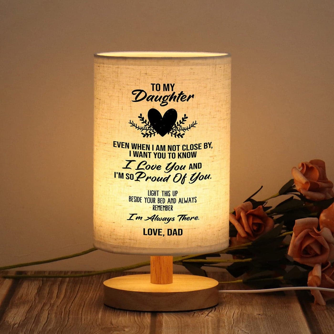 WSYEAR Birthday Gift for Daughter from Dad,to My Daughter Gifts from Dad- Table Lamp Father Daughter Gifts for Grown Daughter