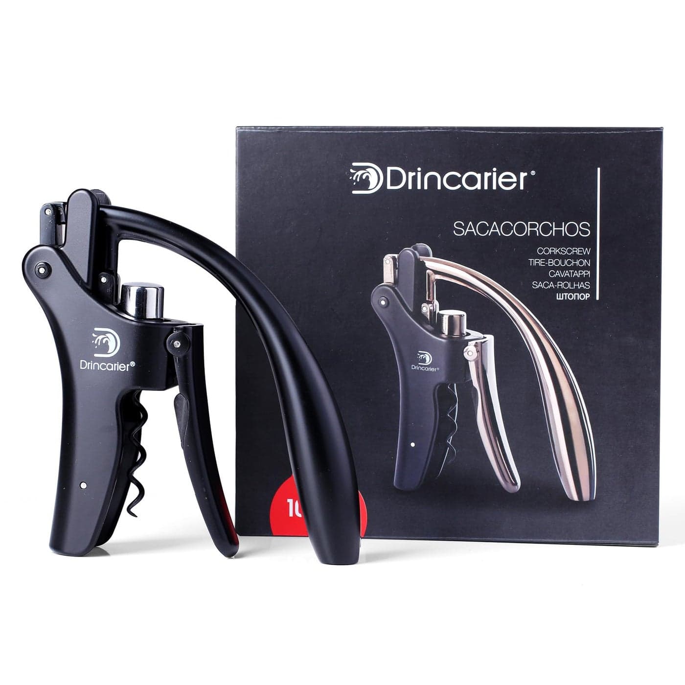 Drincarier Vertical Lever Corkscrew with NonStick Worm Compact Rabbit Wine Opener Wine Bottle Opener with builtin Foil Cutter