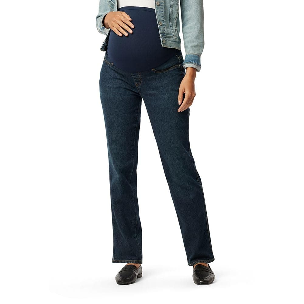 Levi Strauss Signature Womens Maternity Heritage Straight Jeans Thunder Blue