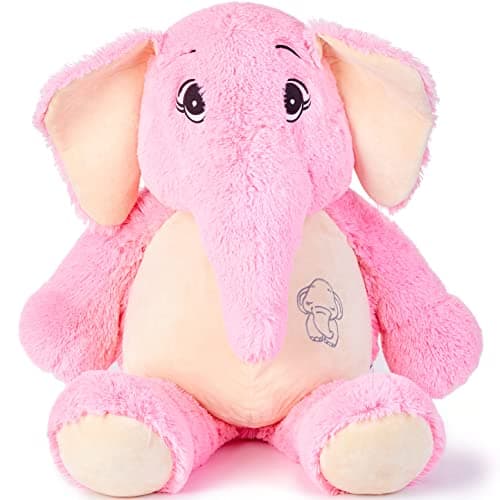 IKASA Giant Elephant Stuffed Animal Plush Toy39 Large Cute Jumbo Soft ToysHuge Big Size Fluffy Plushy Fat Oversized PlushieGifts for Kids