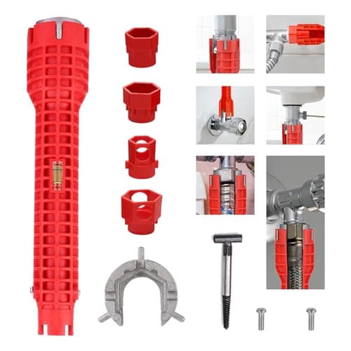 TIANMENSHAN Tap Spanner Tool, 14-in-1 Multi-Functional Faucet Wrench, Comfortable Grip, Anti-Slip, for Sink, Bathroom & Kitchen Plumbing, Faucet Installation, Plumbing Repair Kita