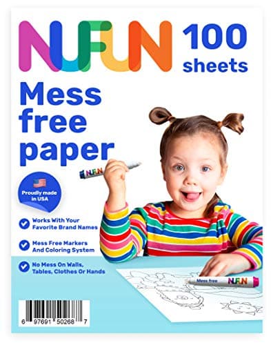 NuFun Activities Mess Free Paper Kids Create No Mess Wonders with Special Coloring Paper Gift for Kids 100 Blank Pages