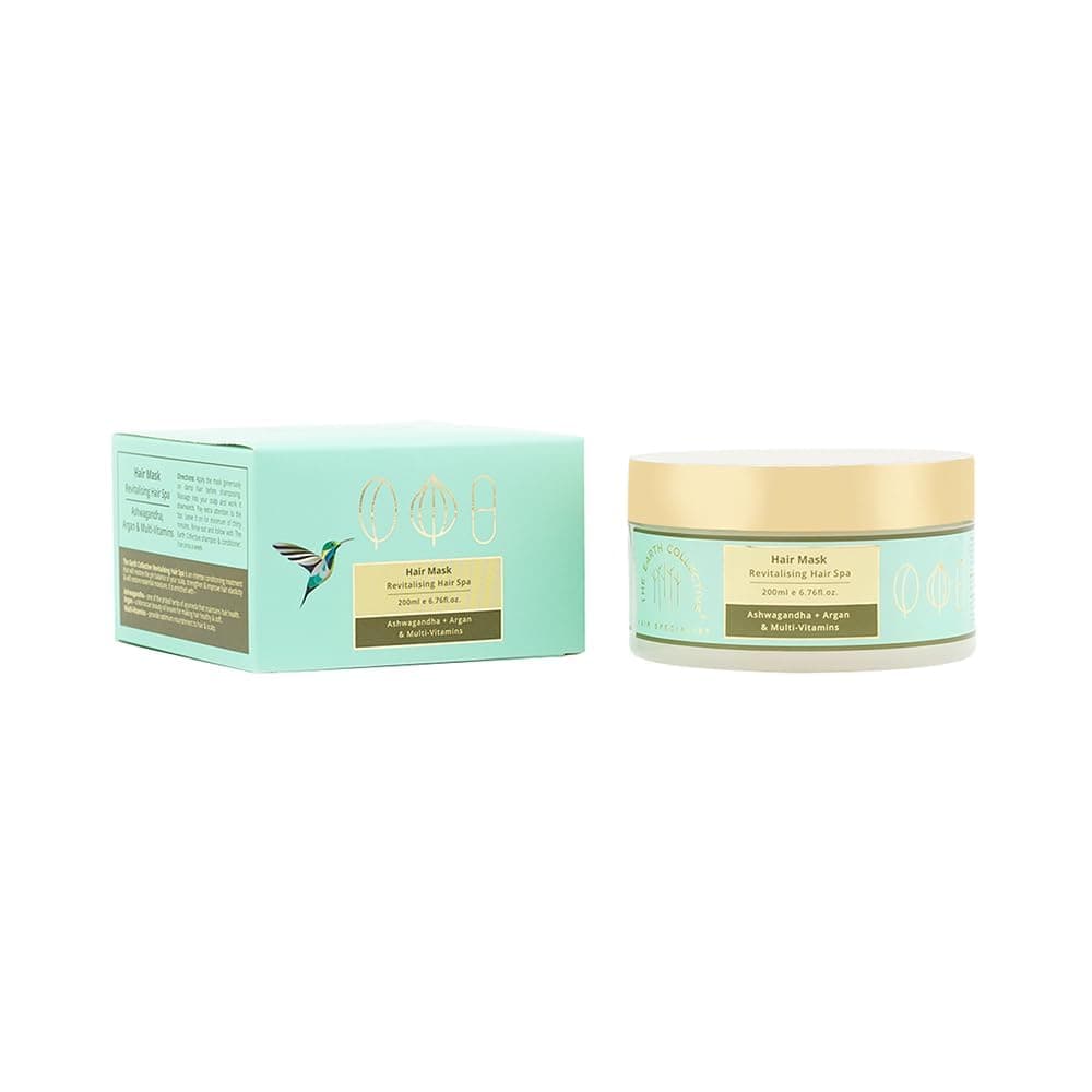THE EARTH COLLECTIVE Revitalizing Hair Spa Contains Ashwagandha Argan Multi Vitamins Hydrates All Types Of Hair Makes Hair Soft Shiny 200 Ml