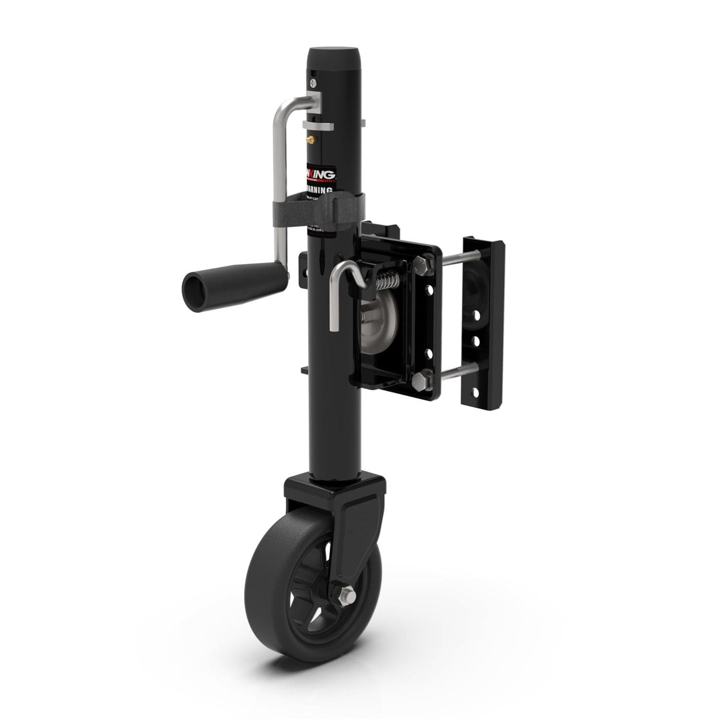 TOWKING Upgraded Spoke Wheel Trailer Jack 10 Vertical Movement 1500 lbs for RV Boat Trailer and More Black