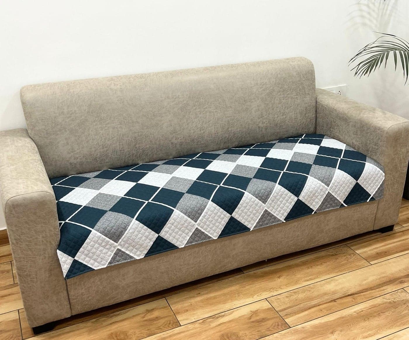 AMAZE ATTIRES Velvet Printed Sofa Seat Cover For 5 Seater With Heavy Antiskid Backing&Easily Machine Washable Sofa Seat Runner For Couch (22 Inches X 48 Inches - 1 Piece,22 X 68 Inch - 1 Pc) Aaqsr006