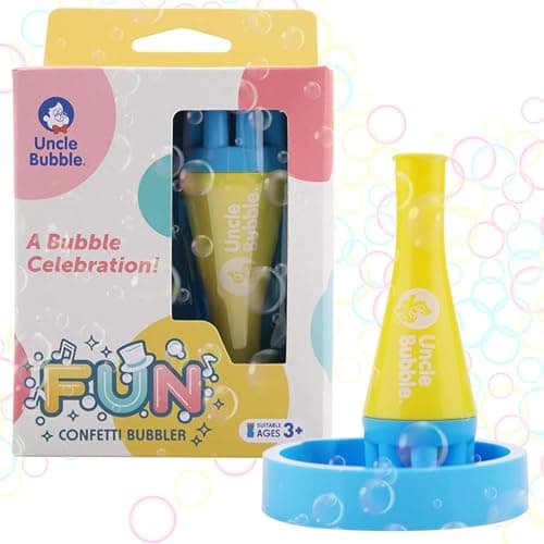 Uncle Bubble Confetti Bubbler 2 Sets Kiddo Bubble Blower Make Thousands of Tiny Bubble in One Breath with World Record Best Bubble Solution
