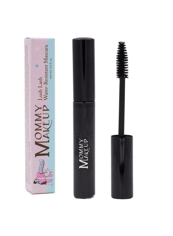 Lush Lash Water Resistant Mascara - Extreme Volume & Length For Stunning Lashes - No Smears, Smudges or Flakes, Non-Irritating, Cruelty Free, Made in USA (Black) by Mommy Makeup