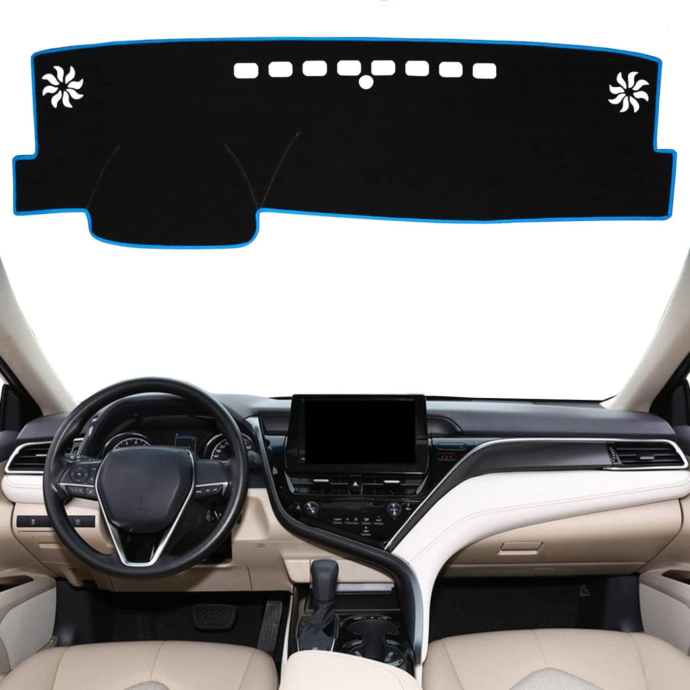 SENSHINE for Toyota Camry Accessories 20182022 2023 2024 Dashboard Cover Center Console Cover Dash Mat Carpet Protector Sunshield Cover Custom Fit Blue Trim