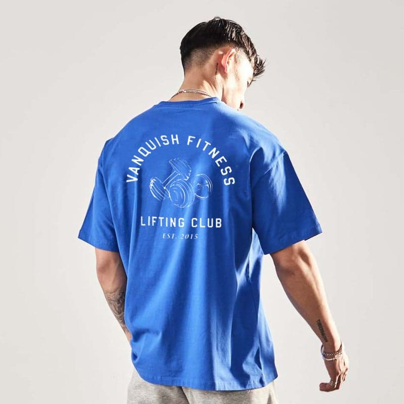 Vanquish Men'S T-Shirt Sports Fitness Cotton Round Neck Short Sleeve Jogger Gym Training Clothes T-Shirt Top