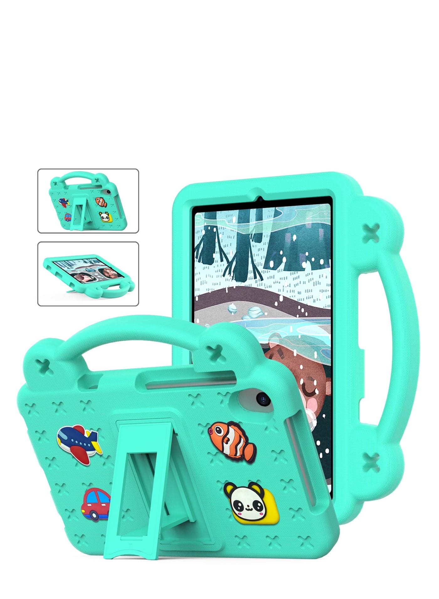 Child Protection Case for Lenovo Tab M10 (Tb-X505f Tb-X605f) 10.1 Inch/ Tab P10(Tb-X705f Tb-X705l) 10.0 inch/HuaWei Media Pad T5 10.1 inch Heavy Duty EVA Foam Shockproof Case Child Protection Case with Stand
