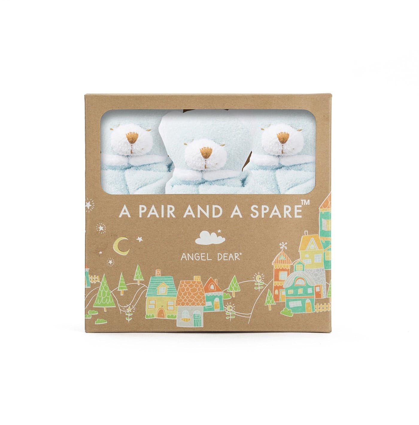 Angel Dear Three of A Kind Blankie Blue Bear