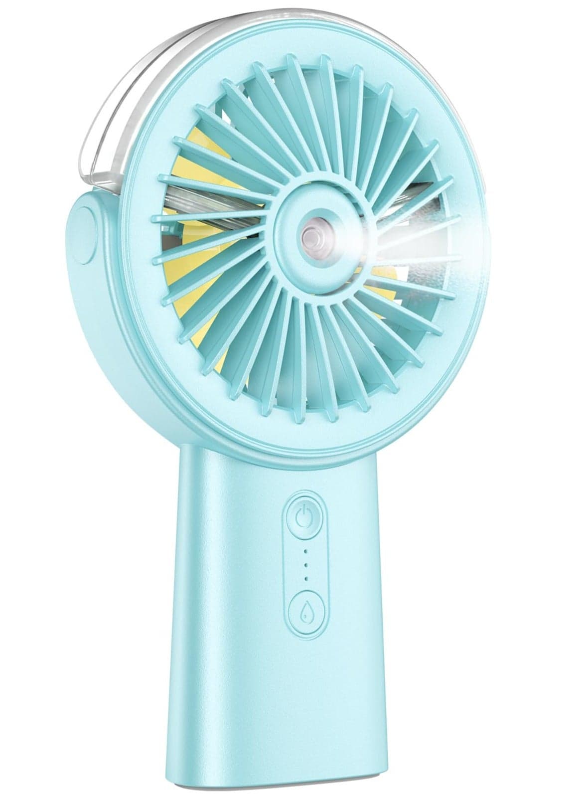 Portable Rechargeable Misting Fan, 2-in-1 Handheld and Desk Fan with 3 Speeds, Perfect for Travel, Home, Office and Outdoor Use