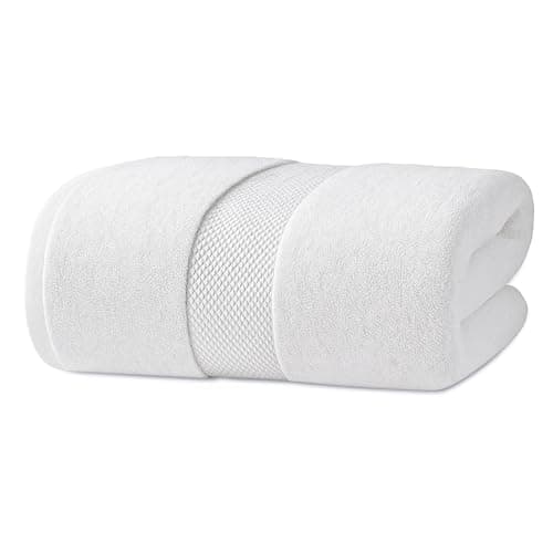 Infinitee Xclusives – Luxury Bath Sheets Towels – 1 Pack 600 GSM (35X70 Inches) – 100% Ring Spun Cotton Large Bath Towels for Bathroom (Brilliant White, Bath Sheets - Pack 1)