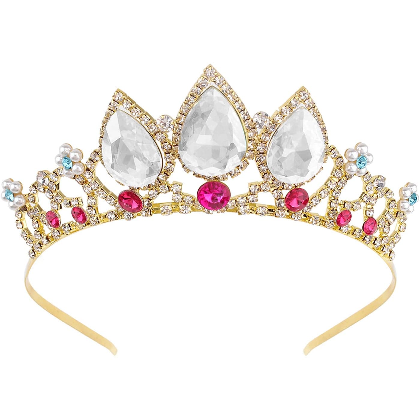 COCIDE Rapunzel Tiaras for Women Gold Crowns for Women Princess Crystal Rhinestone Hair Accessories for Girls Birthday Party Halloween Christmas Decoration