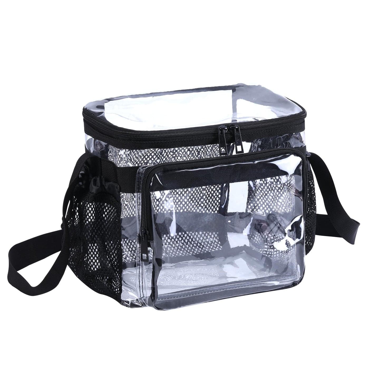 BORMELUN Stadium Approved Clear Lunch Bag Heavy Duty Medium Transparent Box for Work Correctional Officers Men Women black