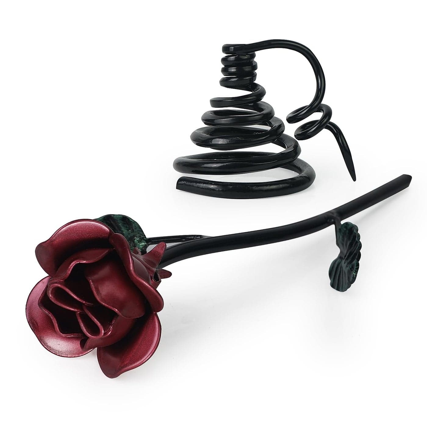 DreamsEden Metal Red Rose Iron Anniversary Forever Flower with Stand