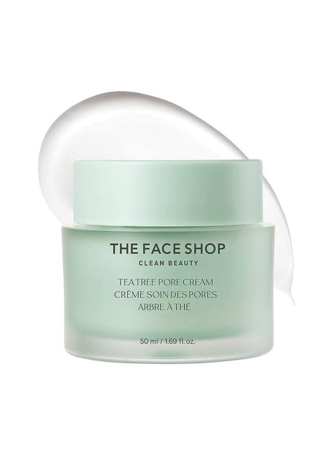 Tea Tree Pore Cream | Fresh Moisturizer Soothes Skin Irritation & Reduce Heat Inside Skin | Gently Removes Dead Skin & Impurities | Appropriate for Trouble Skin | 1.69 fl. Oz, K-Beauty