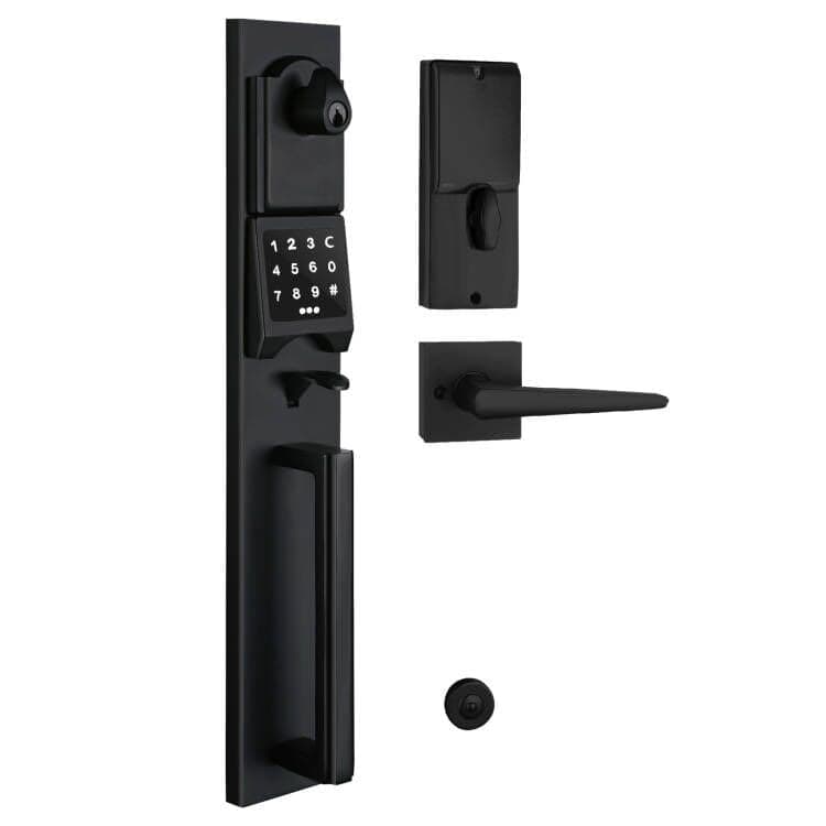 NEWBANG Smart Electronic Door Lockset with Keypad for Single Door,Keyless Electronic Front Door Handleset with Adjustable Hole Postion.