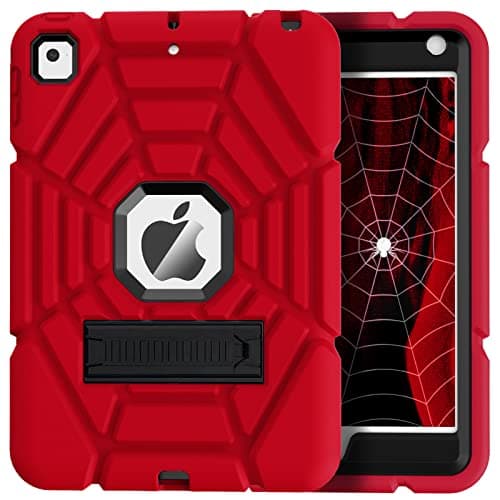 Grifobes for iPad Mini 5 Case 2019, for iPad Mini 4 Case 2015 for Kids, Heavy Duty Shockproof Rugged Case Cover with Stand, Protective Case for iPad Mini 5th/4th Generation 7.9 inch (Red+Black)