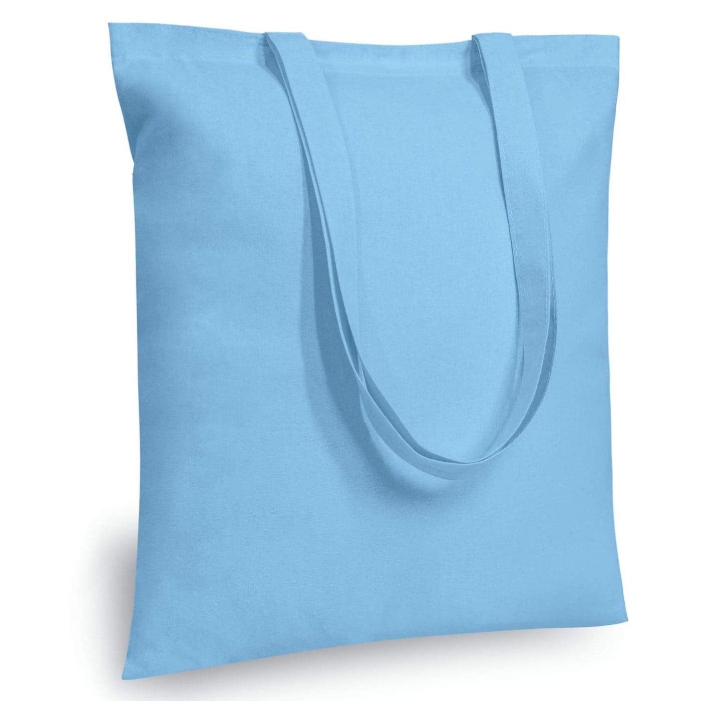 TOPDesign 24Pack Economical 16x15 Baby Blue Cotton Tote Bag Lightweight Medium Reusable Grocery Shopping Cloth Bags Suitable for DIY Advertising Promotion Gift Activity