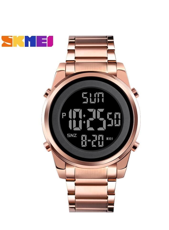 Watches for Men's Digital Business Wrist Watch Stainless Steel Band 52mm Rose Gold 1611