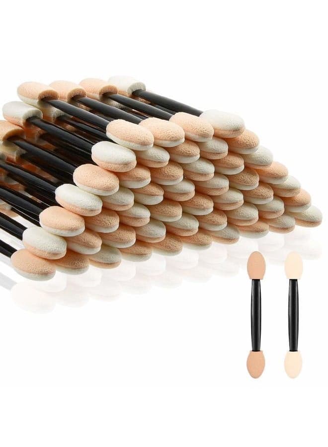 Eyeshadow Applicators Double Sided, 50PCS Eyeshadow Brush 2.4 Inch Makeup Applicator Sticks for Women Girls, Black