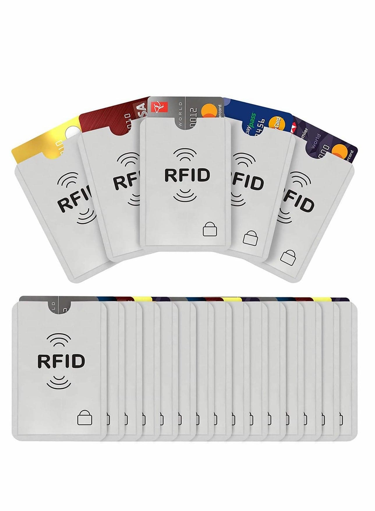 Waterproof Tear-Proof RFID Blocking Sleeves for Contactless Cards - Secure Credit/Debit Card Protectors for Enhanced Privacy